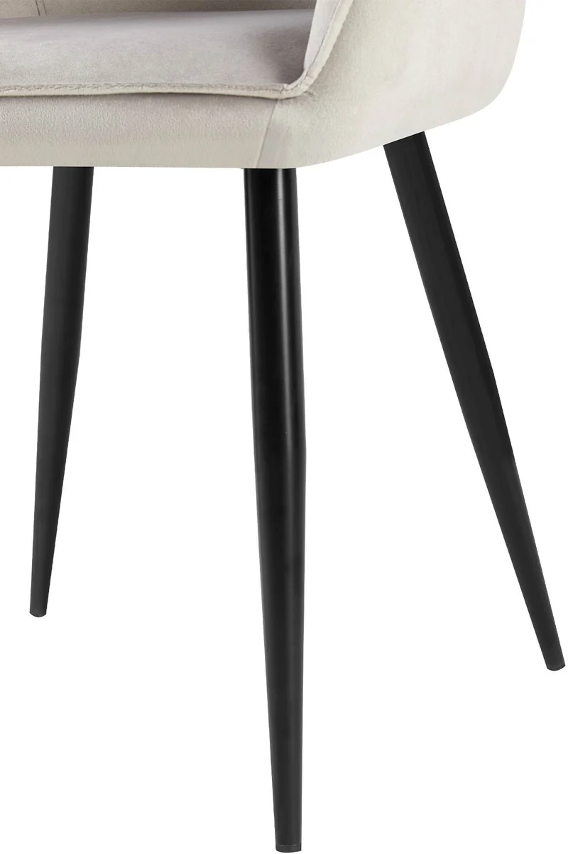 Set de 2 chaises de salle à manger dossier arrondis avec accoudoirs en velours gris 10_0001529