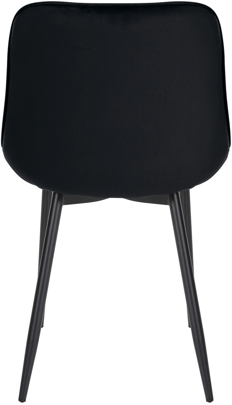 Chaise de salle à manger cuisine x1 assise en velours noir et pieds en métal noir 10_0001489