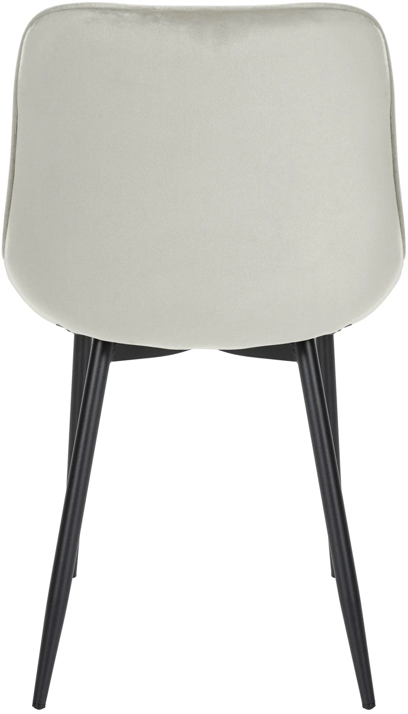 Chaise de salle à manger cuisine x1 assise en velours crème et pieds en métal noir 10_0001488