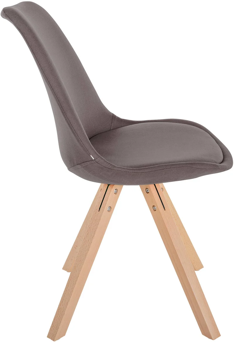 Chaise de salle à manger x1 style scandinave en tissu taupe pieds en bois clair 10_0001486