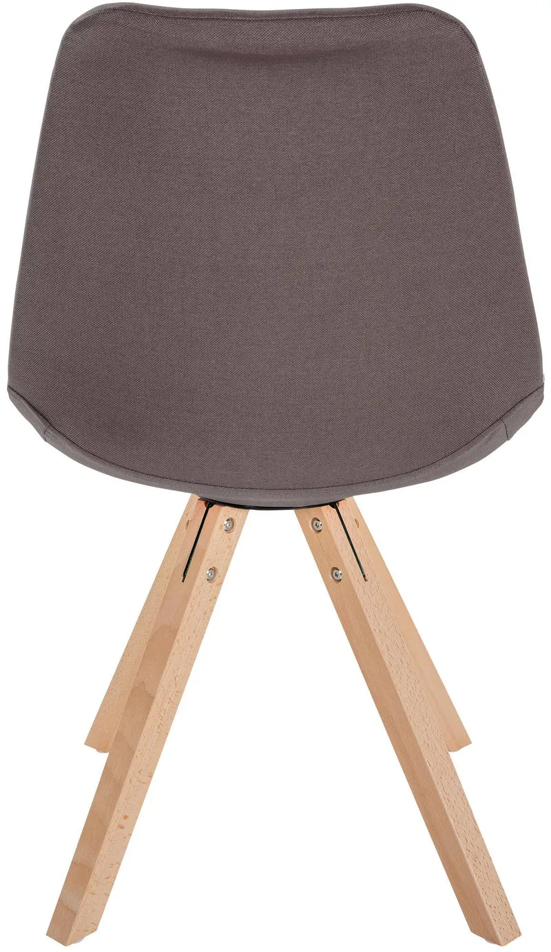 Chaise de salle à manger x1 style scandinave en tissu taupe pieds en bois clair 10_0001486