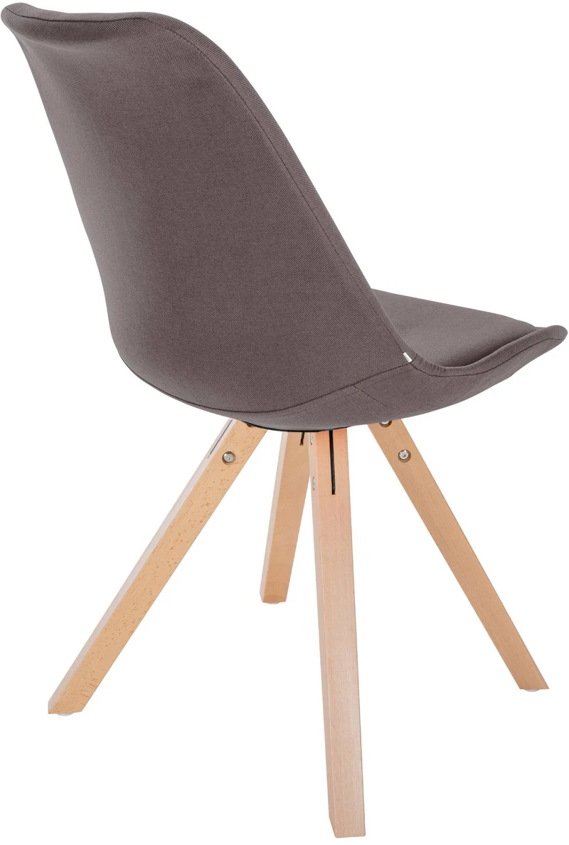 Chaise de salle à manger x1 style scandinave en tissu taupe pieds en bois clair 10_0001486