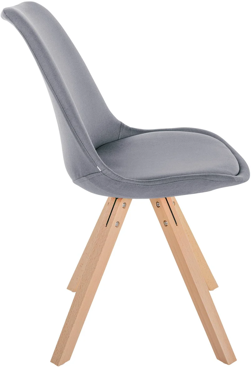 Chaise de salle à manger x1 style scandinave en tissu gris clair pieds en bois clair 10_0001485