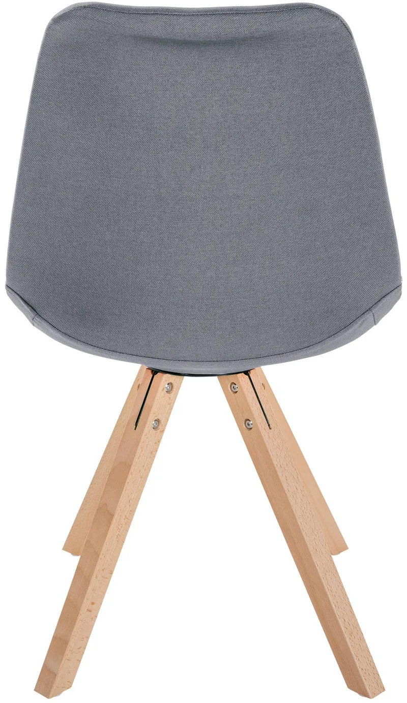 Chaise de salle à manger x1 style scandinave en tissu gris clair pieds en bois clair 10_0001485