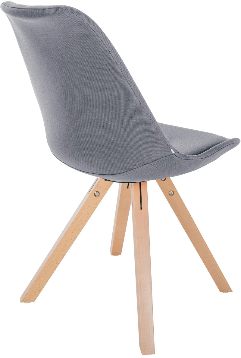 Chaise de salle à manger x1 style scandinave en tissu gris clair pieds en bois clair 10_0001485