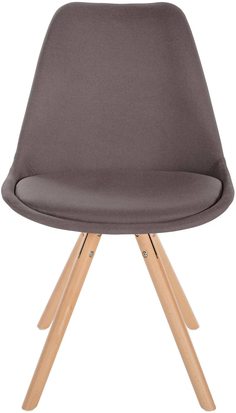 Chaise de salle à manger x1 style scandinave en tissu taupe pieds en bois clair 10_0001480