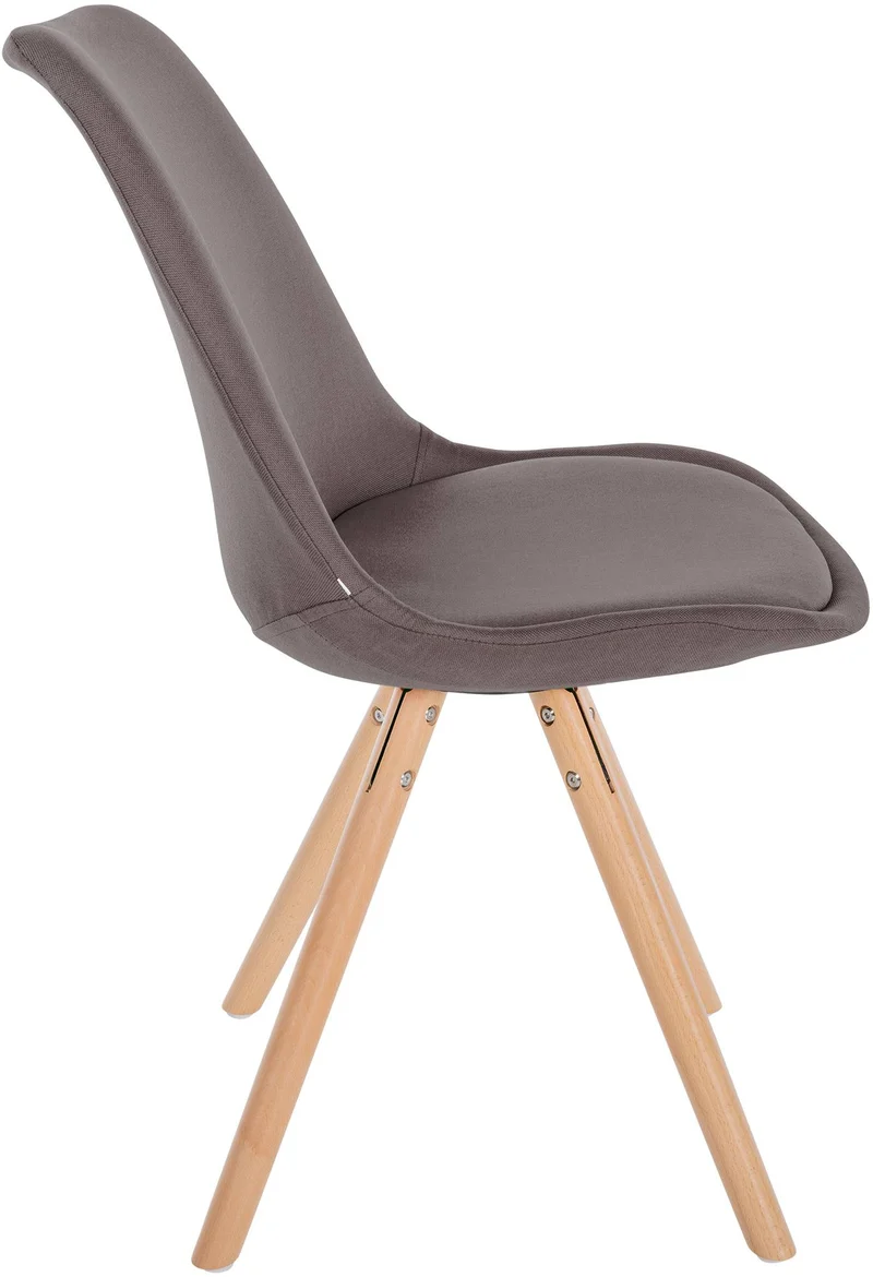 Chaise de salle à manger x1 style scandinave en tissu taupe pieds en bois clair 10_0001480