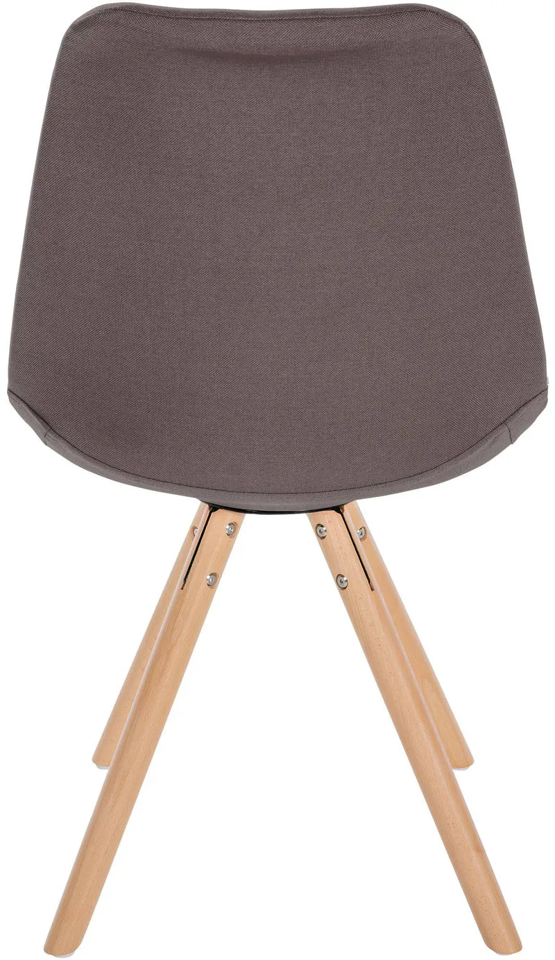 Chaise de salle à manger x1 style scandinave en tissu taupe pieds en bois clair 10_0001480