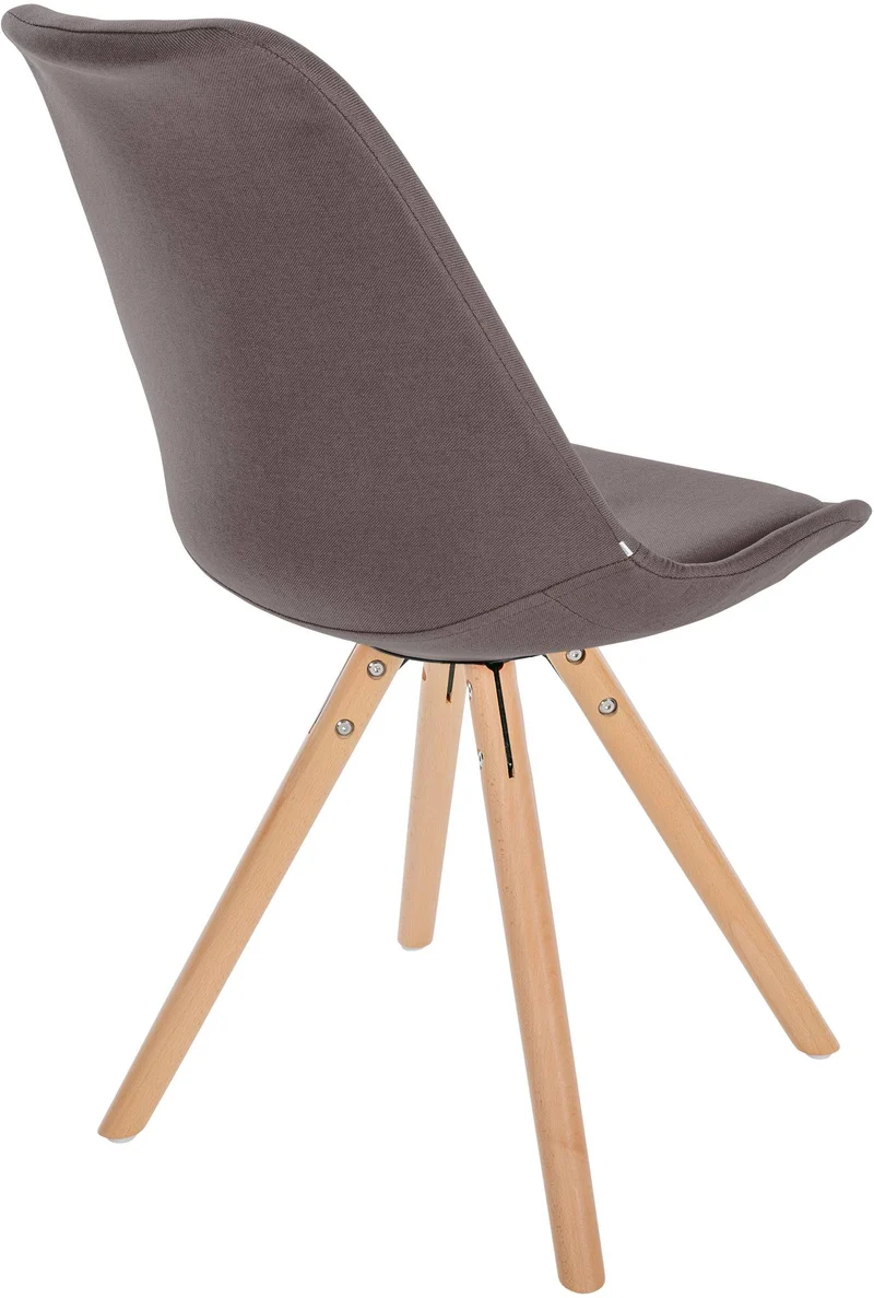 Chaise de salle à manger x1 style scandinave en tissu taupe pieds en bois clair 10_0001480