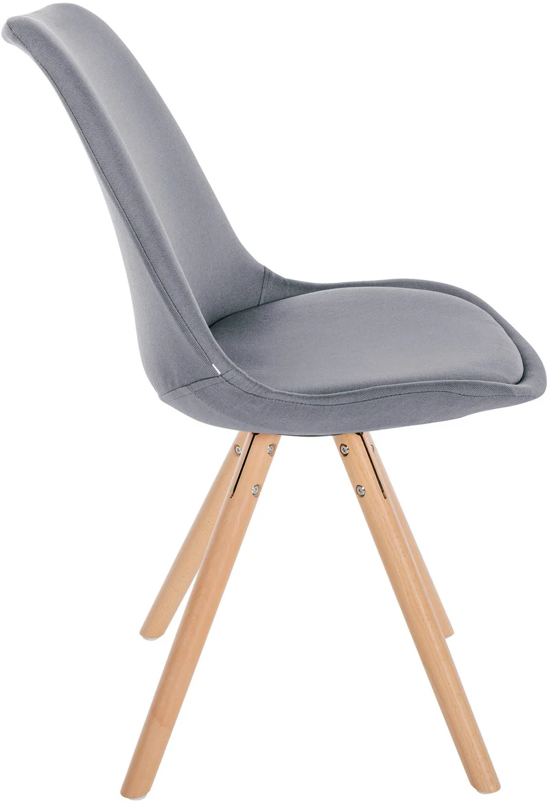 Chaise de salle à manger x1 style scandinave en tissu gris clair pieds en bois clair 10_0001479
