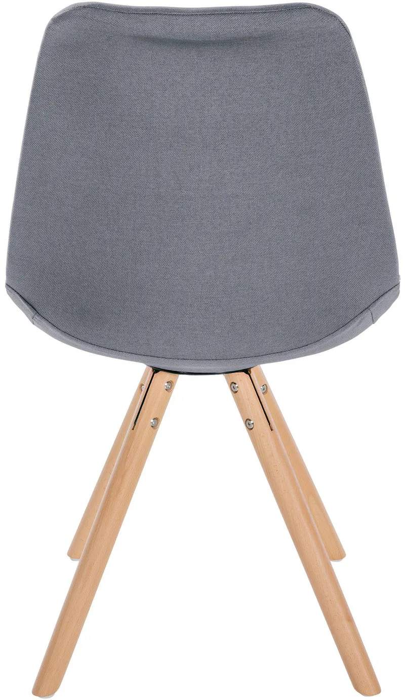 Chaise de salle à manger x1 style scandinave en tissu gris clair pieds en bois clair 10_0001479