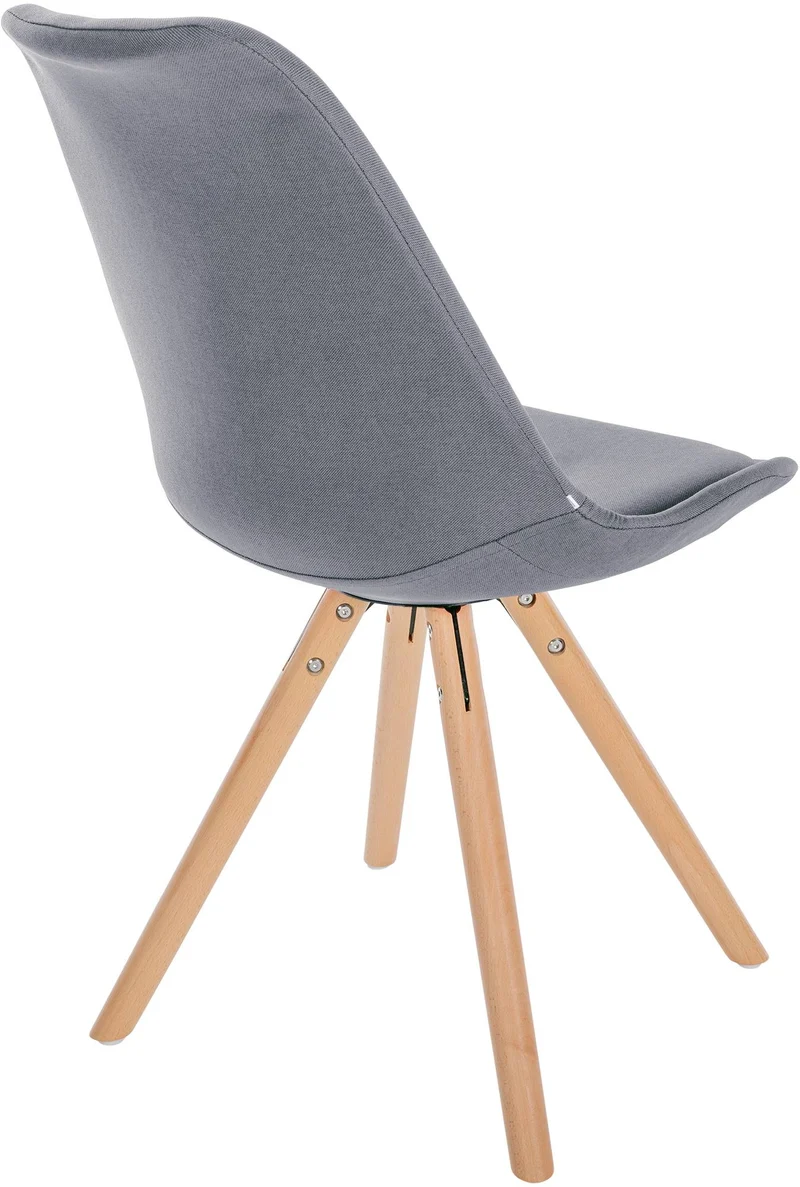 Chaise de salle à manger x1 style scandinave en tissu gris clair pieds en bois clair 10_0001479