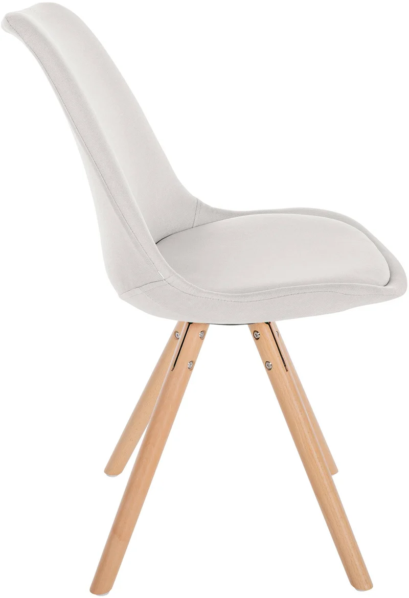 Chaise de salle à manger x1 style scandinave en tissu crème pieds en bois clair 10_0001476