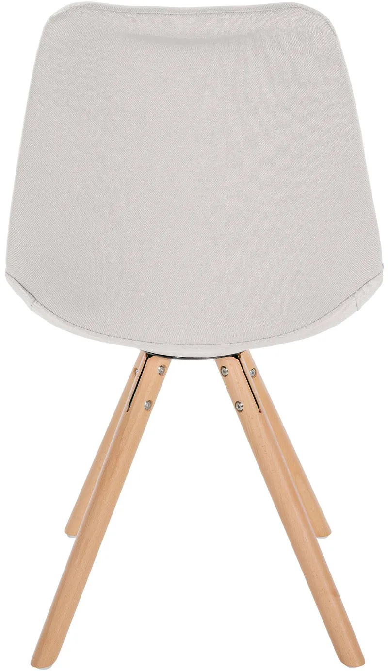 Chaise de salle à manger x1 style scandinave en tissu crème pieds en bois clair 10_0001476