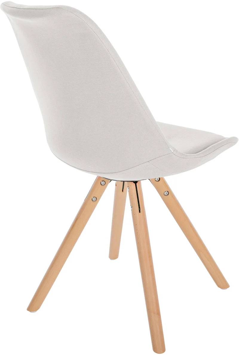 Chaise de salle à manger x1 style scandinave en tissu crème pieds en bois clair 10_0001476