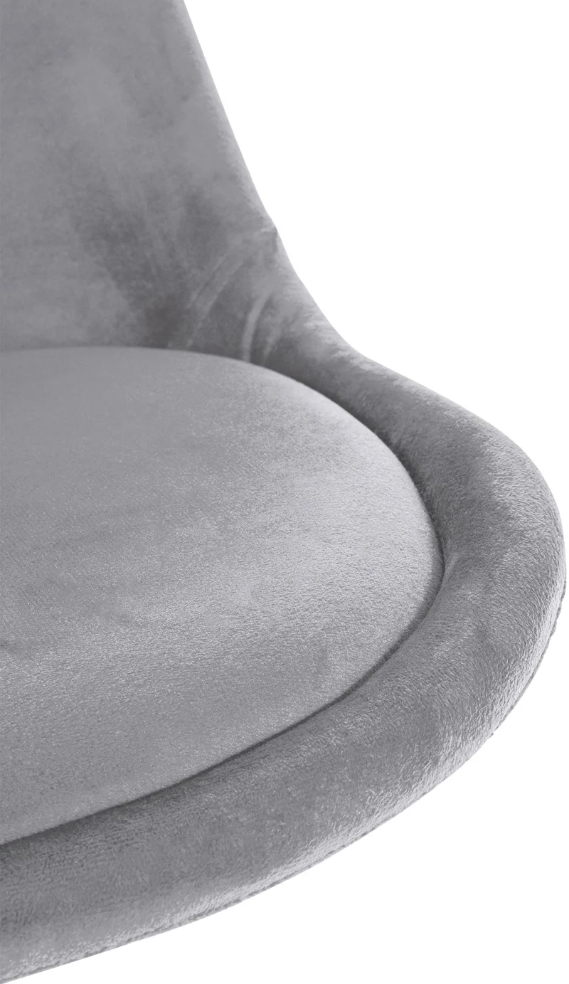 Chaise de salle à manger x1 style scandinave en velours gris clair pieds en bois clair 10_0001474