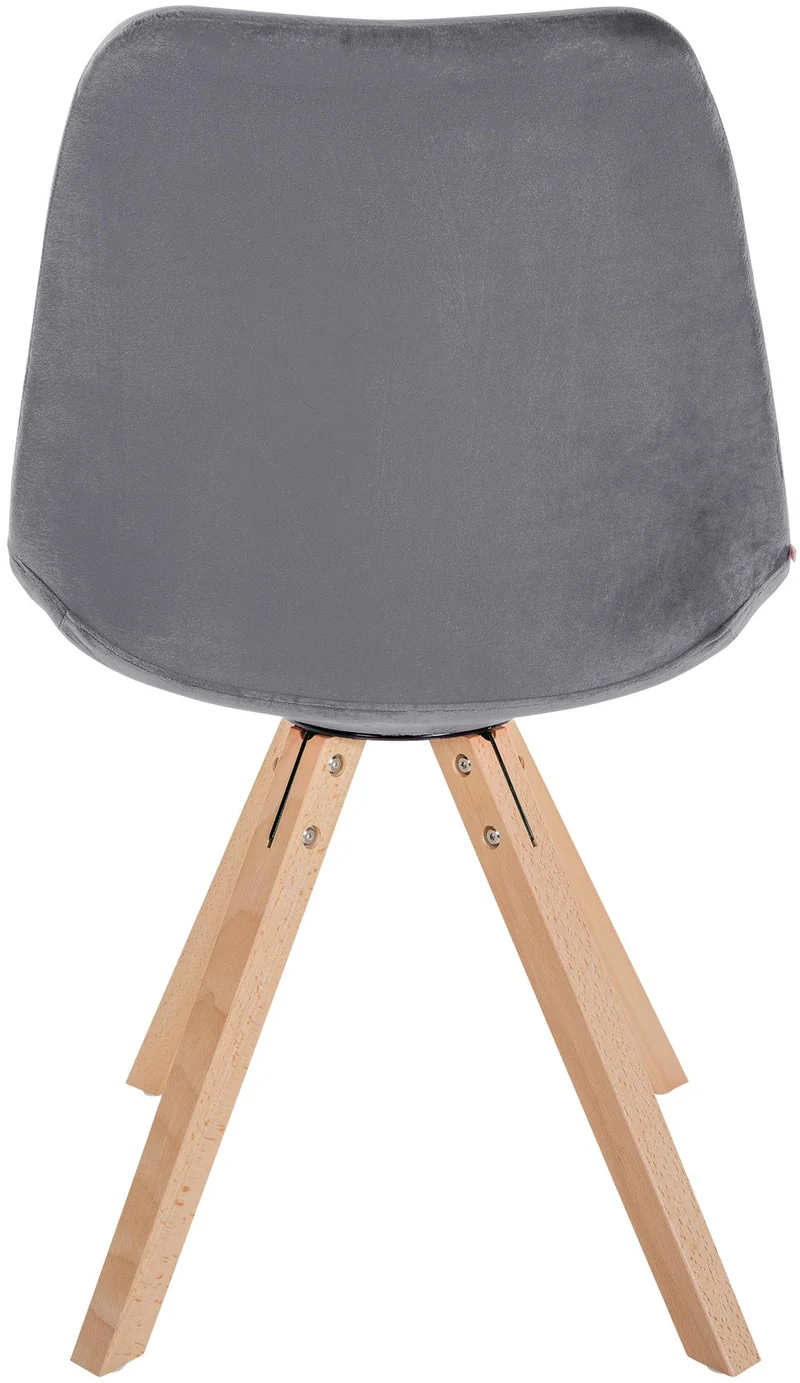 Chaise de salle à manger x1 style scandinave en velours gris pieds en bois clair 10_0001473