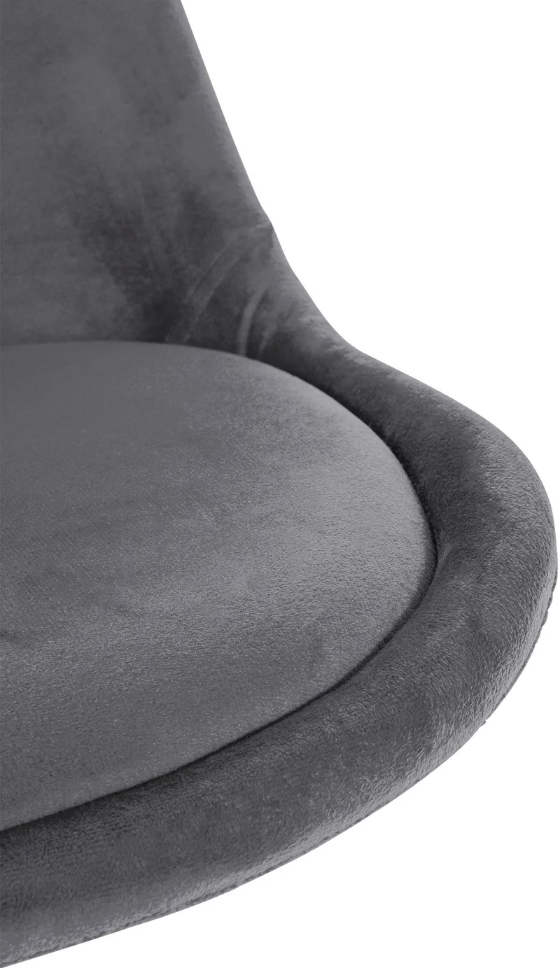 Chaise de salle à manger x1 style scandinave en velours gris pieds en bois clair 10_0001473