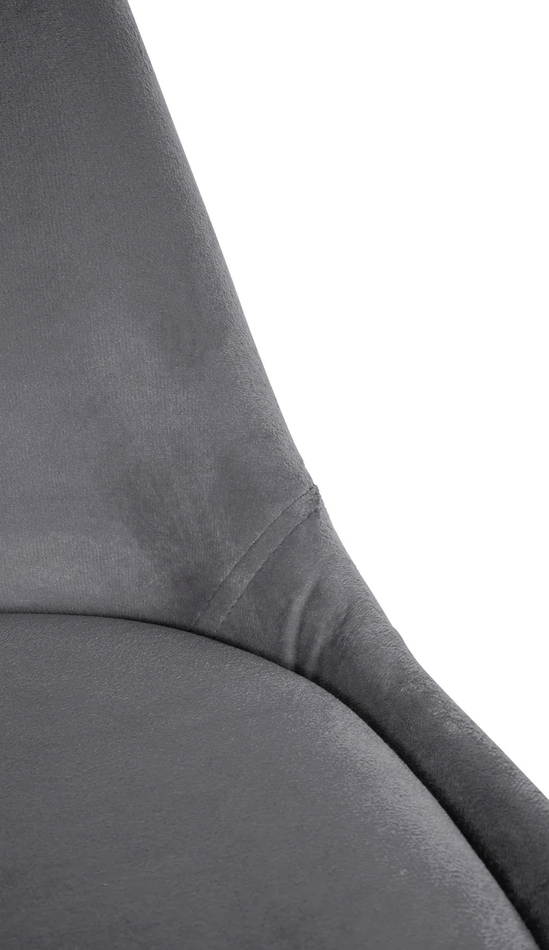 Chaise de salle à manger x1 style scandinave en velours gris pieds en bois clair 10_0001464
