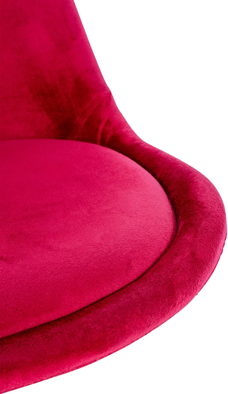 Chaise de salle à manger x1 style scandinave en velours rouge pieds en bois clair 10_0001463