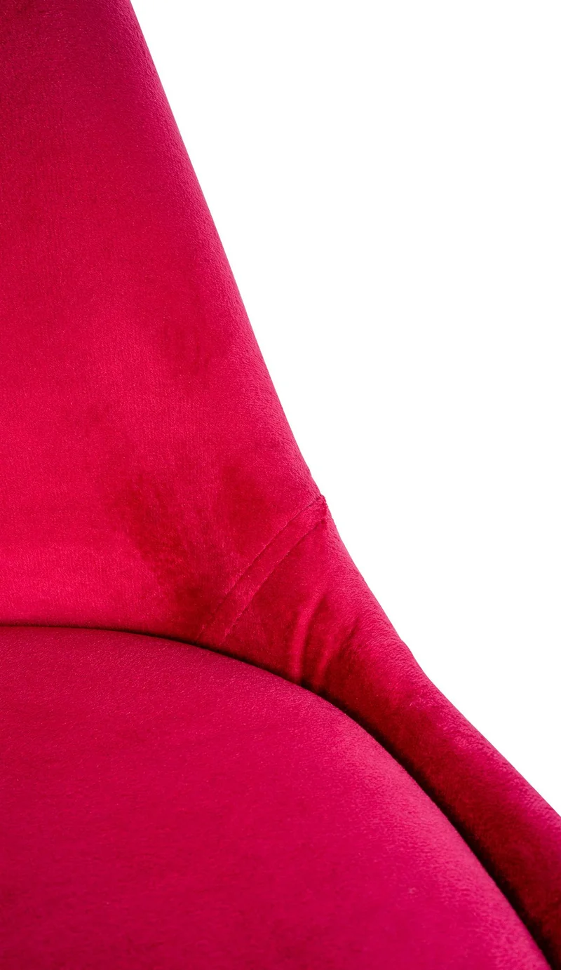 Chaise de salle à manger x1 style scandinave en velours rouge pieds en bois clair 10_0001463
