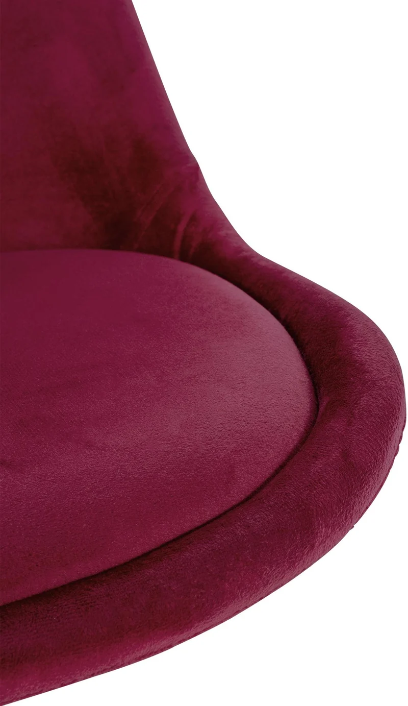 Chaise de salle à manger x1 style scandinave en velours bordeaux pieds en bois clair 10_0001462