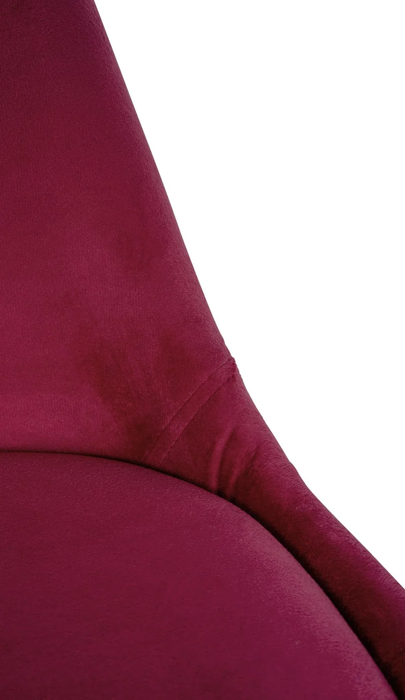 Chaise de salle à manger x1 style scandinave en velours bordeaux pieds en bois clair 10_0001462