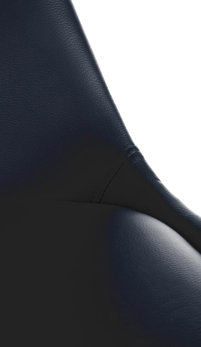 Chaise de salle à manger x1 style scandinave assise en PVC noir et pieds carrés en bois clair 10_0001441