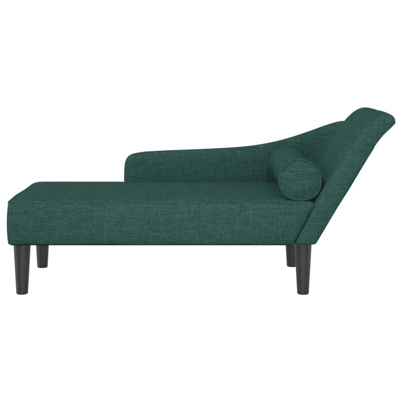 Méridienne chaise longue pour intérieur avec coussins en tissu vert foncé DEC026103