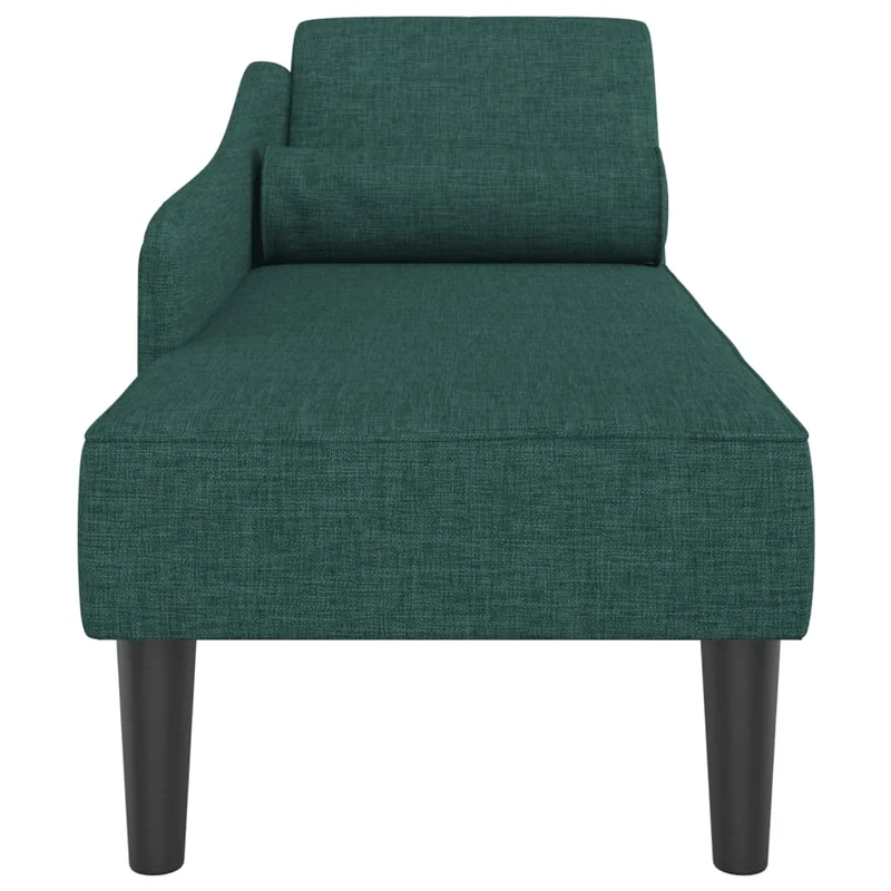 Méridienne chaise longue pour intérieur avec coussins en tissu vert foncé DEC026103