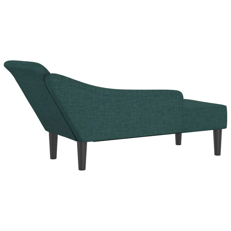 Méridienne chaise longue pour intérieur avec coussins en tissu vert foncé DEC026103