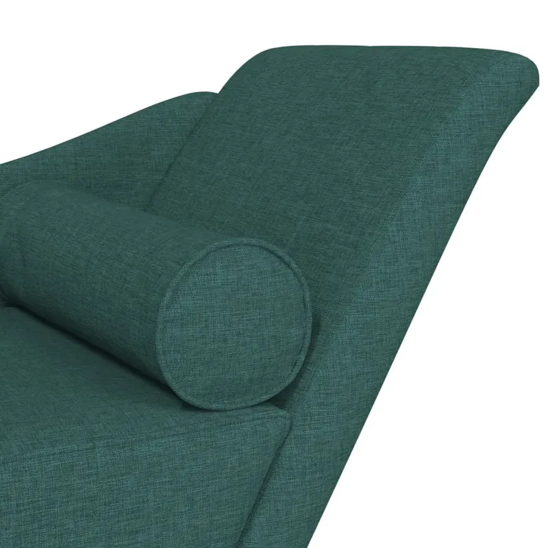 Méridienne chaise longue pour intérieur avec coussins en tissu vert foncé DEC026103