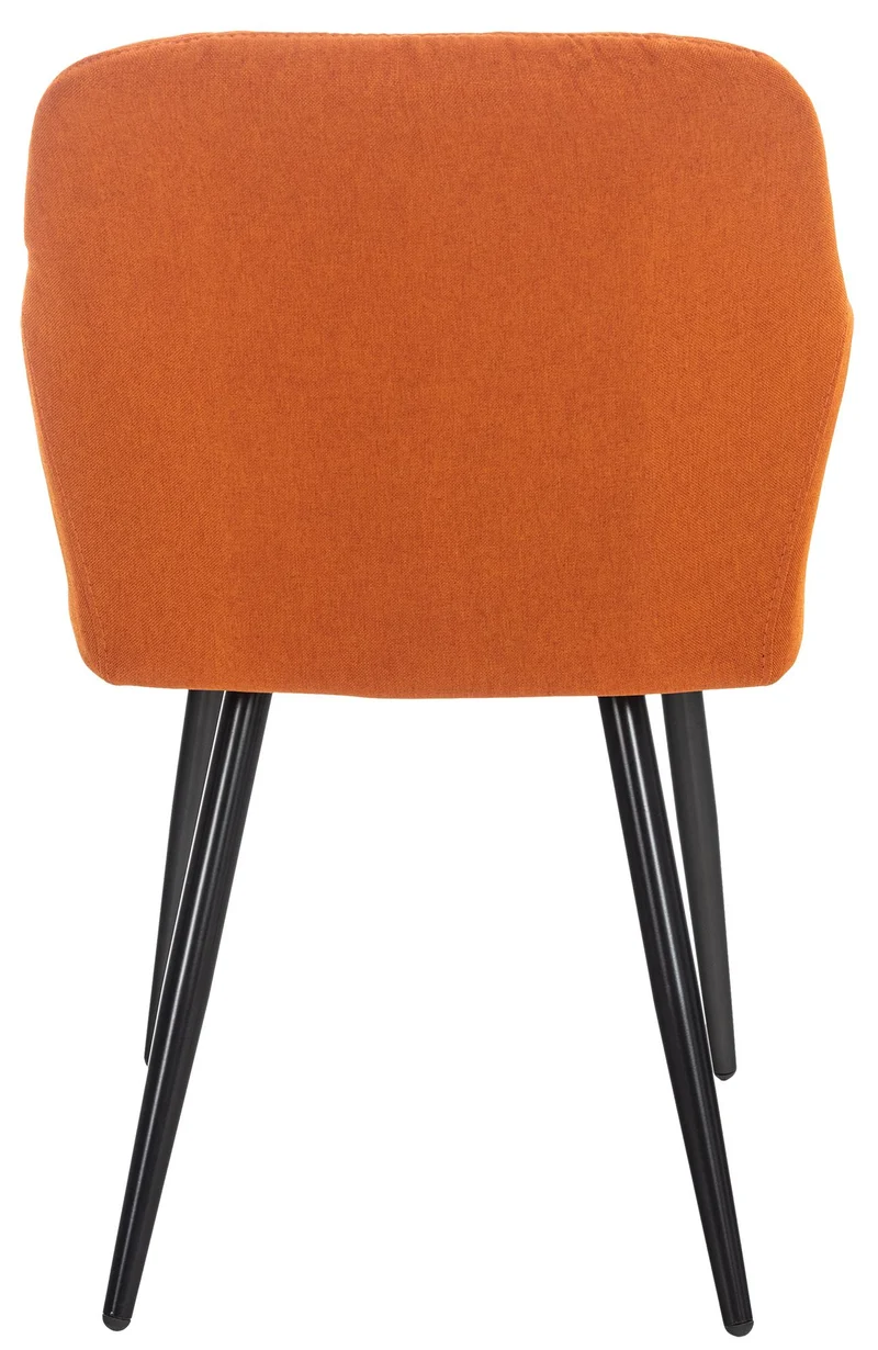Chaise de salle à manger design retro coutures décoratives en losanges assise en tissu orange 10_0002114