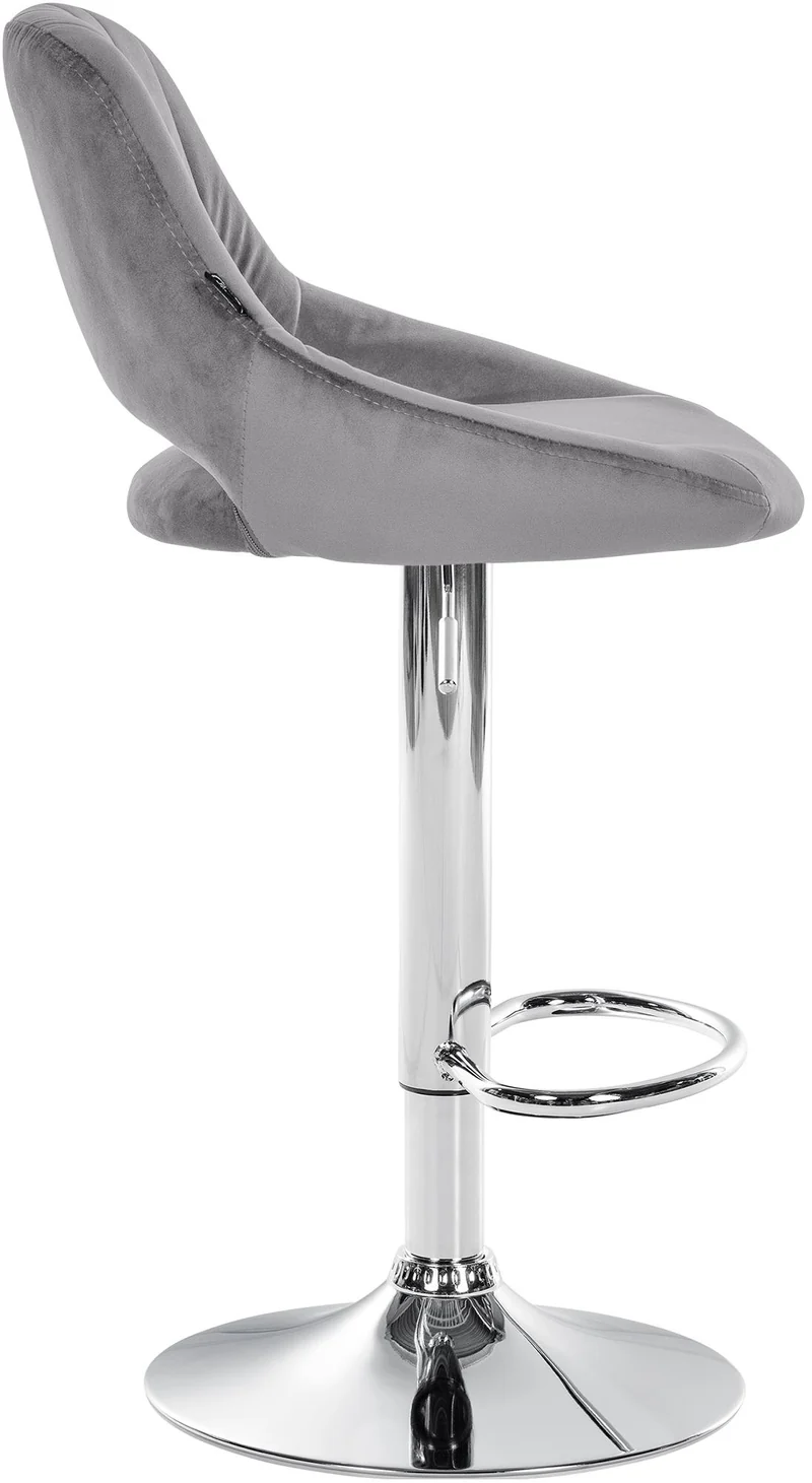 Lot de 2 tabourets de bar avec repose-pieds en forme d'arc assise en tissu gris cadre en métal TDB10758