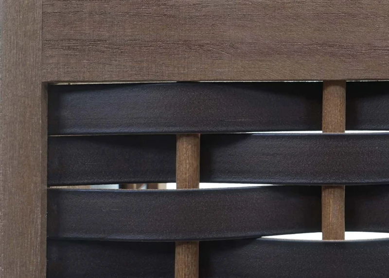 Étagère sur pied pliable 4 niveaux cadre en bois tissage en polyrotin 110 cm marron foncé 04_0008646