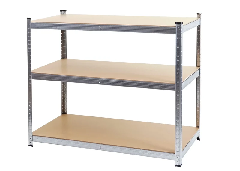 Étagère pour charges lourdes rangement cave enfichable acier 5 niveaux en métal galvanisées et MDF 200x120x60 cm 04_0008687