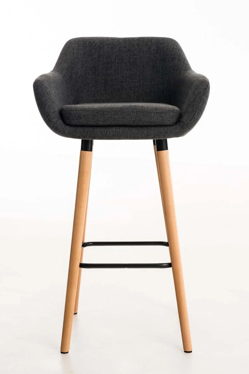 Lot de 2 tabourets de bar design et confortable en tissu gris foncé avec accoudoirs et repose-pieds 10_0000274