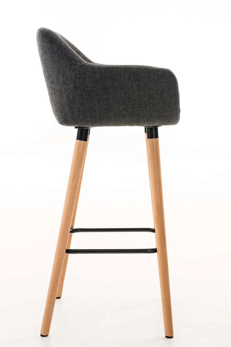 Lot de 2 tabourets de bar design et confortable en tissu gris foncé avec accoudoirs et repose-pieds 10_0000274