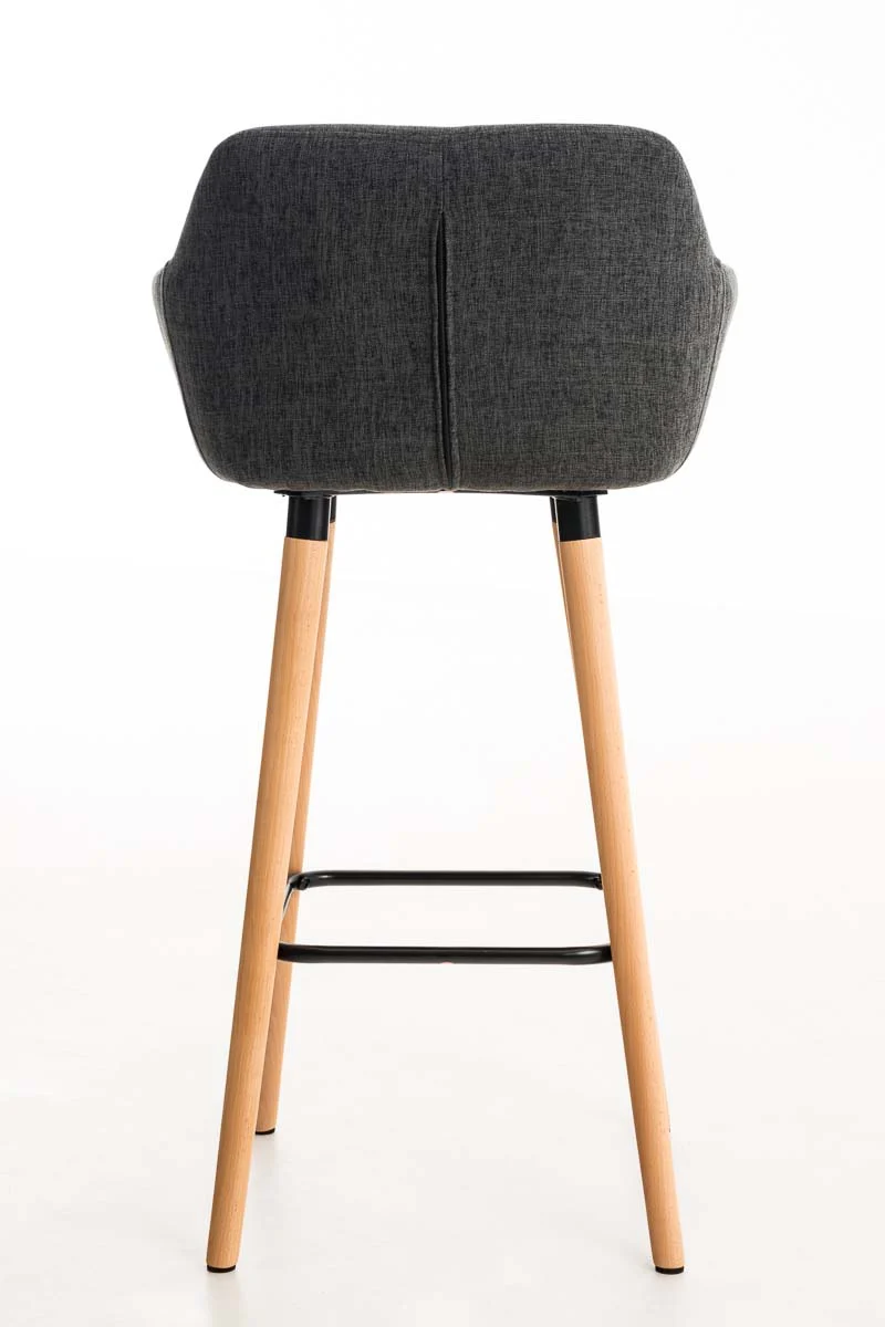Lot de 2 tabourets de bar design et confortable en tissu gris foncé avec accoudoirs et repose-pieds 10_0000274