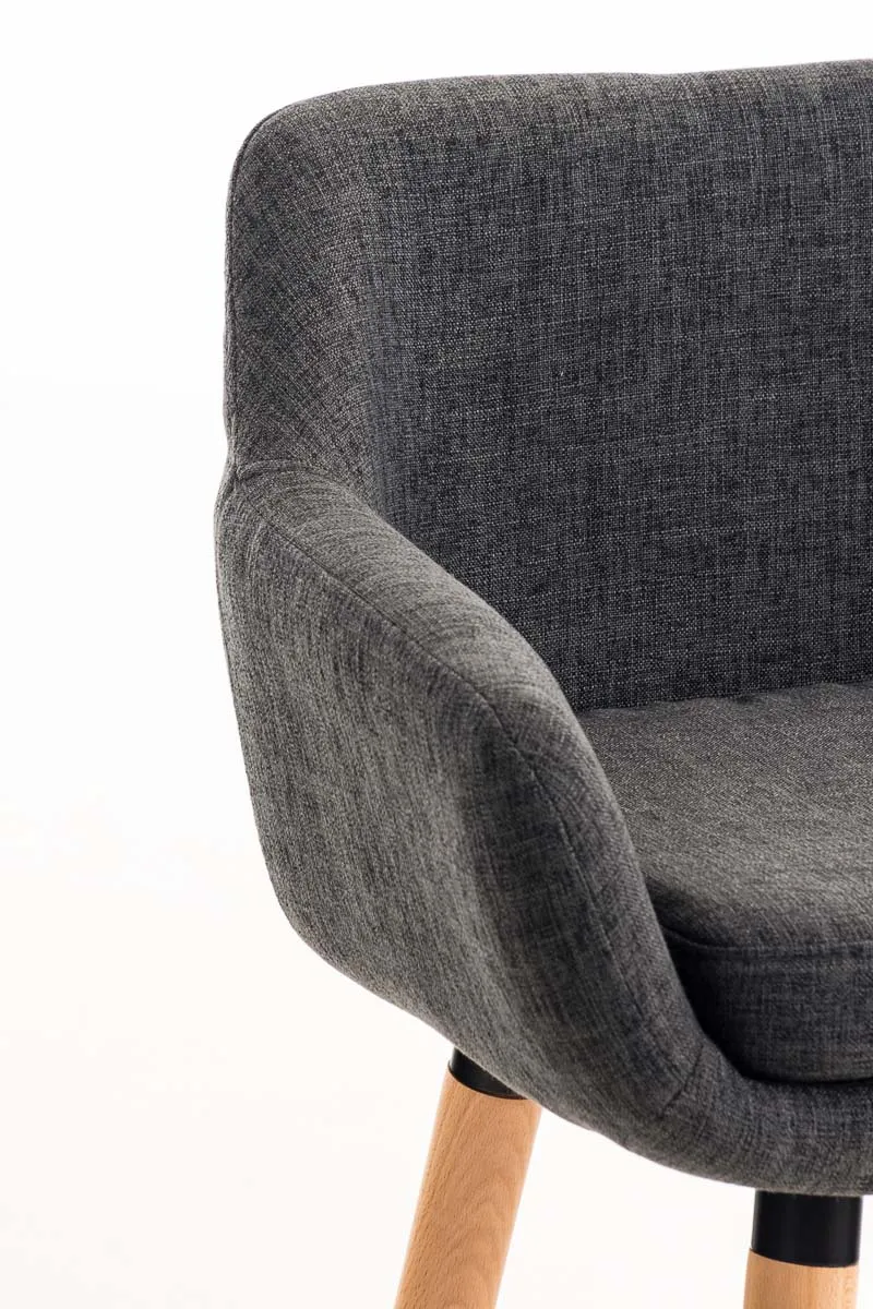 Lot de 2 tabourets de bar design et confortable en tissu gris foncé avec accoudoirs et repose-pieds 10_0000274