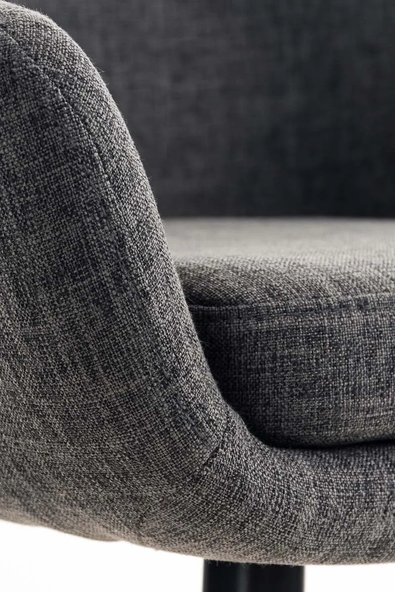 Lot de 2 tabourets de bar design et confortable en tissu gris foncé avec accoudoirs et repose-pieds 10_0000274