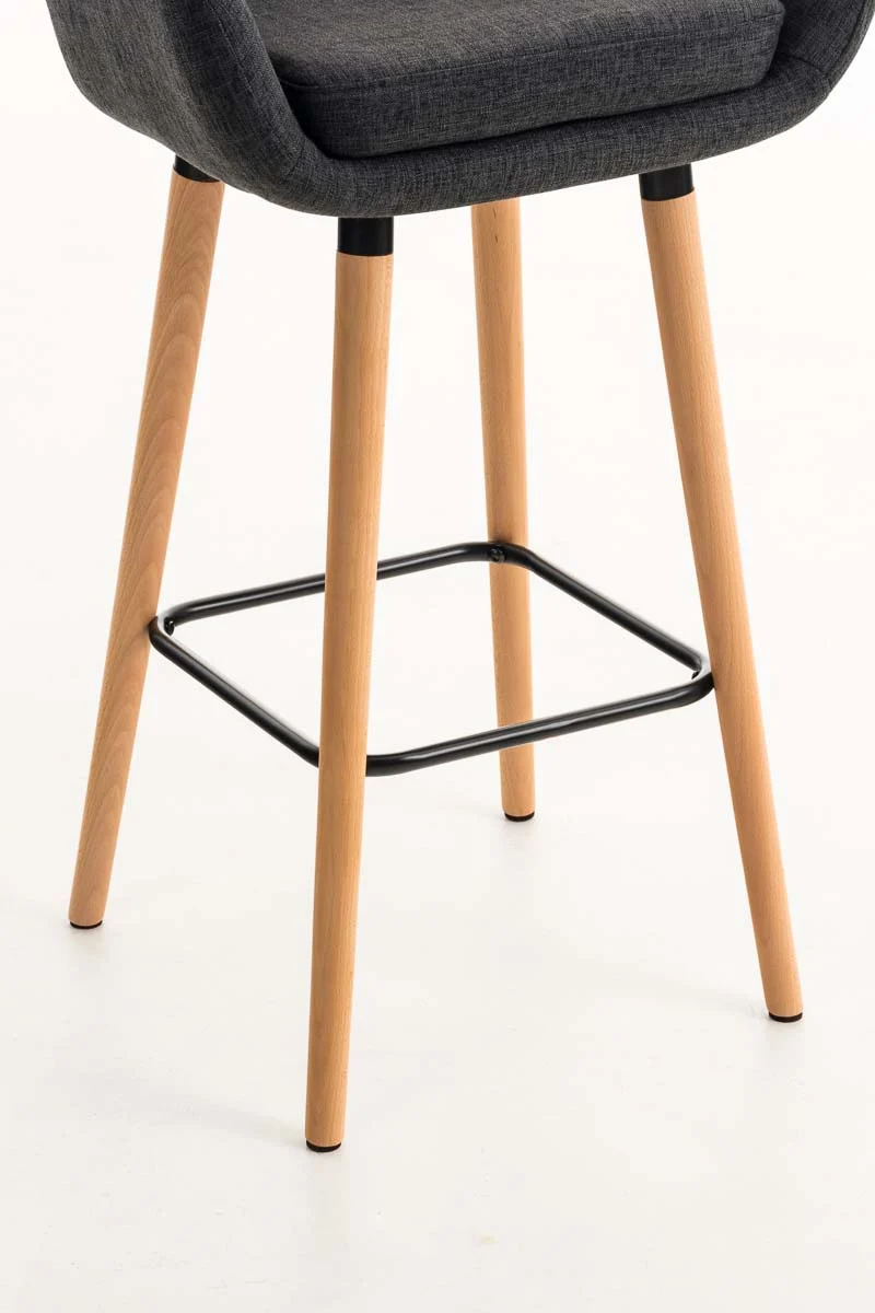 Lot de 2 tabourets de bar design et confortable en tissu gris foncé avec accoudoirs et repose-pieds 10_0000274