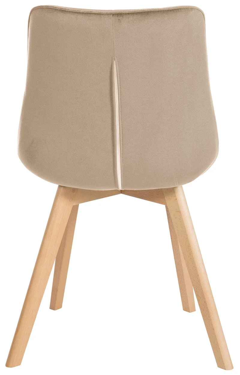 Lot de 2 chaises de salle à manger en tissu velours marron clair et pieds en bois clair 10_0001679