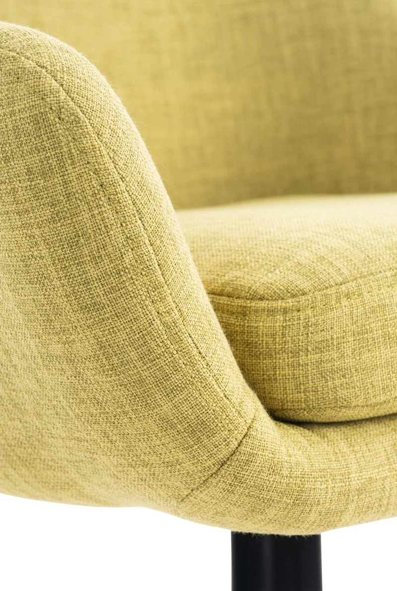 Tabouret de bar lounge x1 design scandinave assise en tissu vert clair pieds en bois repose-pieds en métal 10_0004927