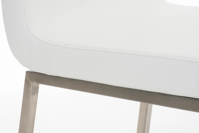 Chaise de salle à manger x1 style épuré en PVC blanc et acier inoxydable 10_0002006