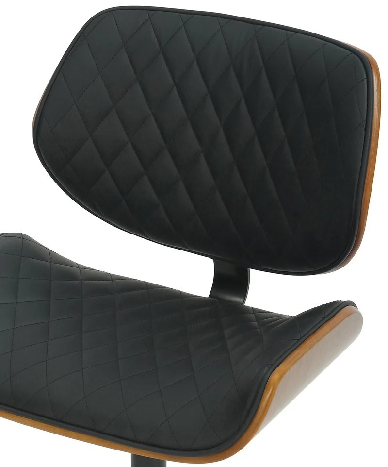 Chaise de bureau similicuir design et confortable revêtement en synthétique noir et bois cadre en métal noir BUR10680
