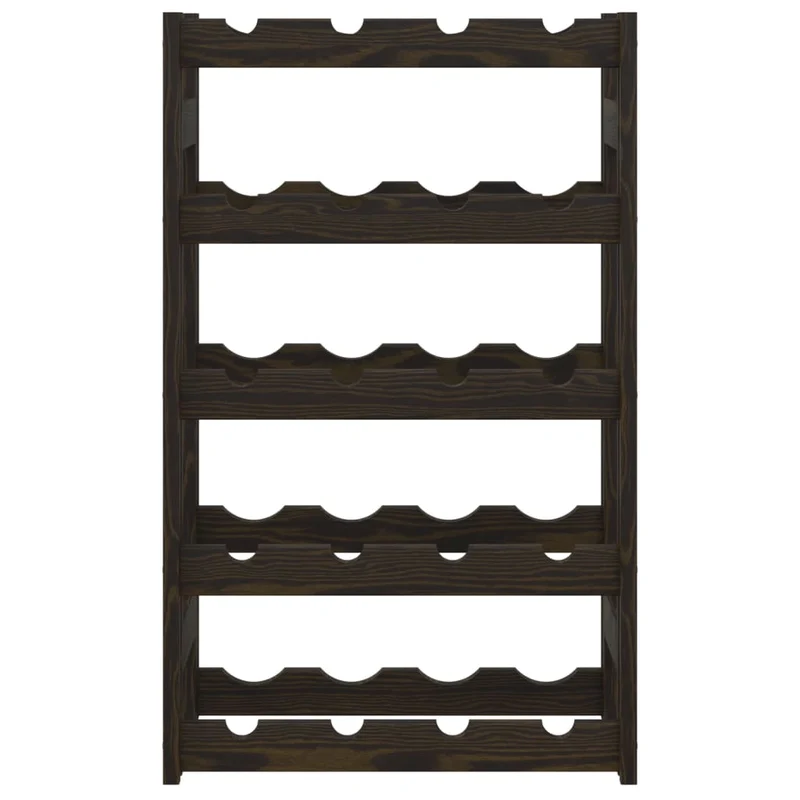 Casier range bouteilles étagère de rangement vin pour 20 bouteilles 5 niveaux en bois pin noir DEC024305