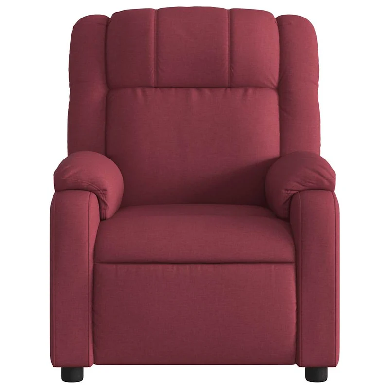 Fauteuil de relaxation TV fonction massage inclinable électrique 6 points de massage en tissu rouge bordeaux DEC027248
