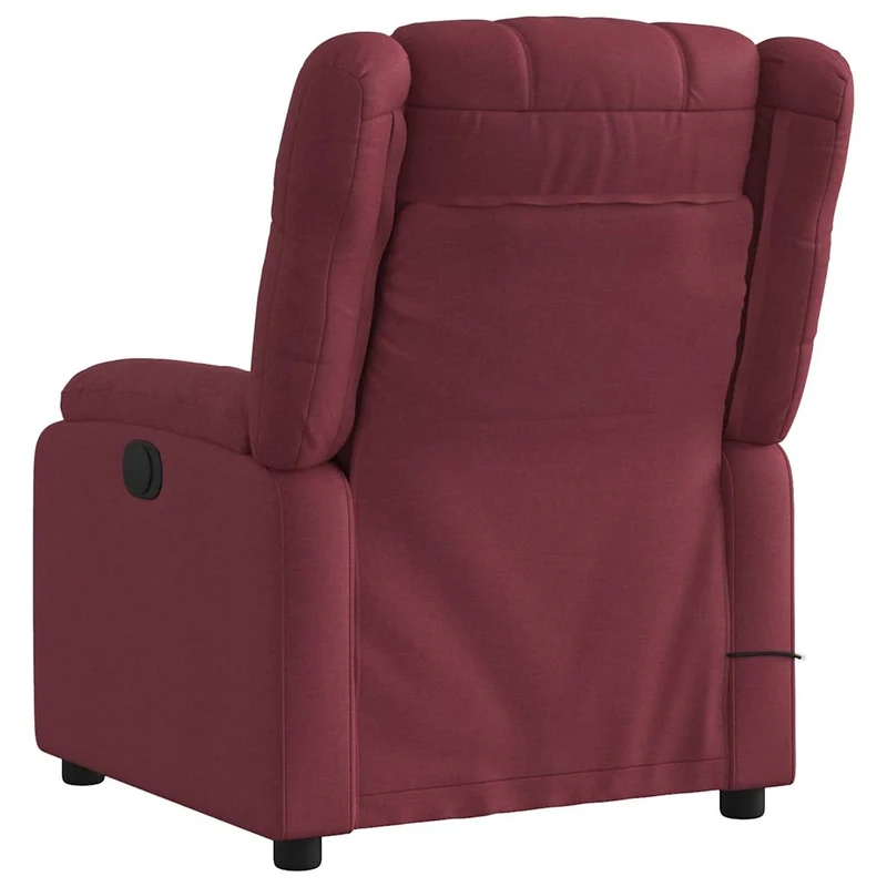 Fauteuil de relaxation TV fonction massage inclinable 6 points de massage en tissu rouge bordeaux DEC027096