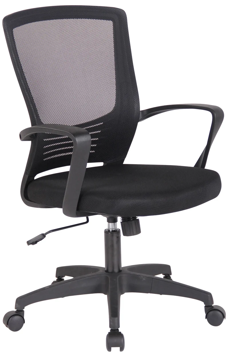Chaise fauteuil de bureau sur roulettes en maille noir réglable avec accoudoirs BUR10356